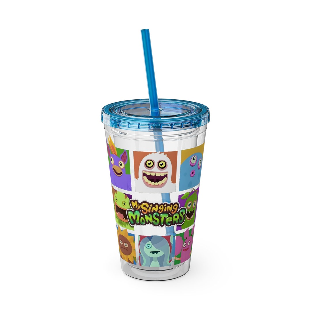 My Singing Monsters MSM Color Block Sunsplash Tumbler With Straw, 16oz ...