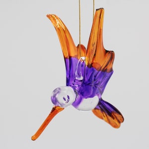 Handmade Handblown Colorful Bright Glass Hummingbirds for Outdoor Garden Indoor Home Decoration