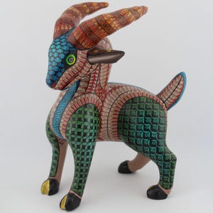 Colorful Ram Mexican Alebrije, Wooden Figure, Handmade by Master Artisans, Mexican Art, Traditional Oaxacan Alebrije