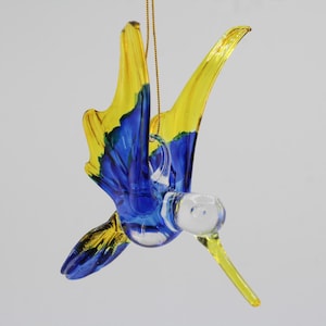 Handmade Handblown Colorful Bright Glass Hummingbirds for Outdoor Garden Indoor Home Decoration