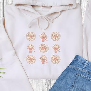 Cottagecore flower mushroom PNG, sublimation design download, flower png, sublimate designs download, cottagecore svg, svg for shirts