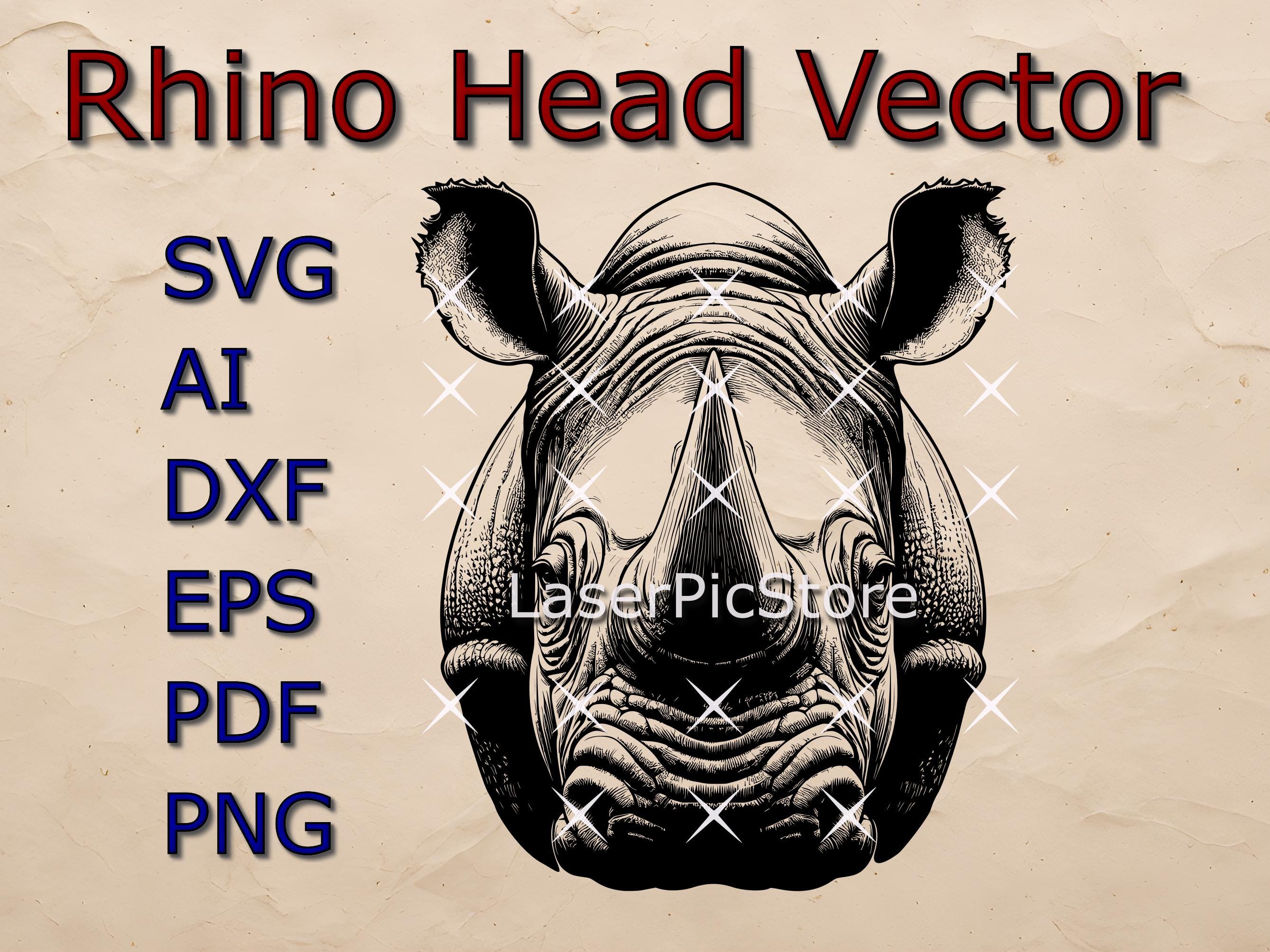 Descarga Vector De Conjunto De Rinoceronte De Línea Poligonal, image size:2677x2008