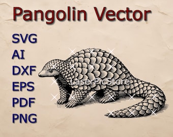 Pangolin Vector File - SVG AI DXF - African Animal svg - Pangolin Laser file