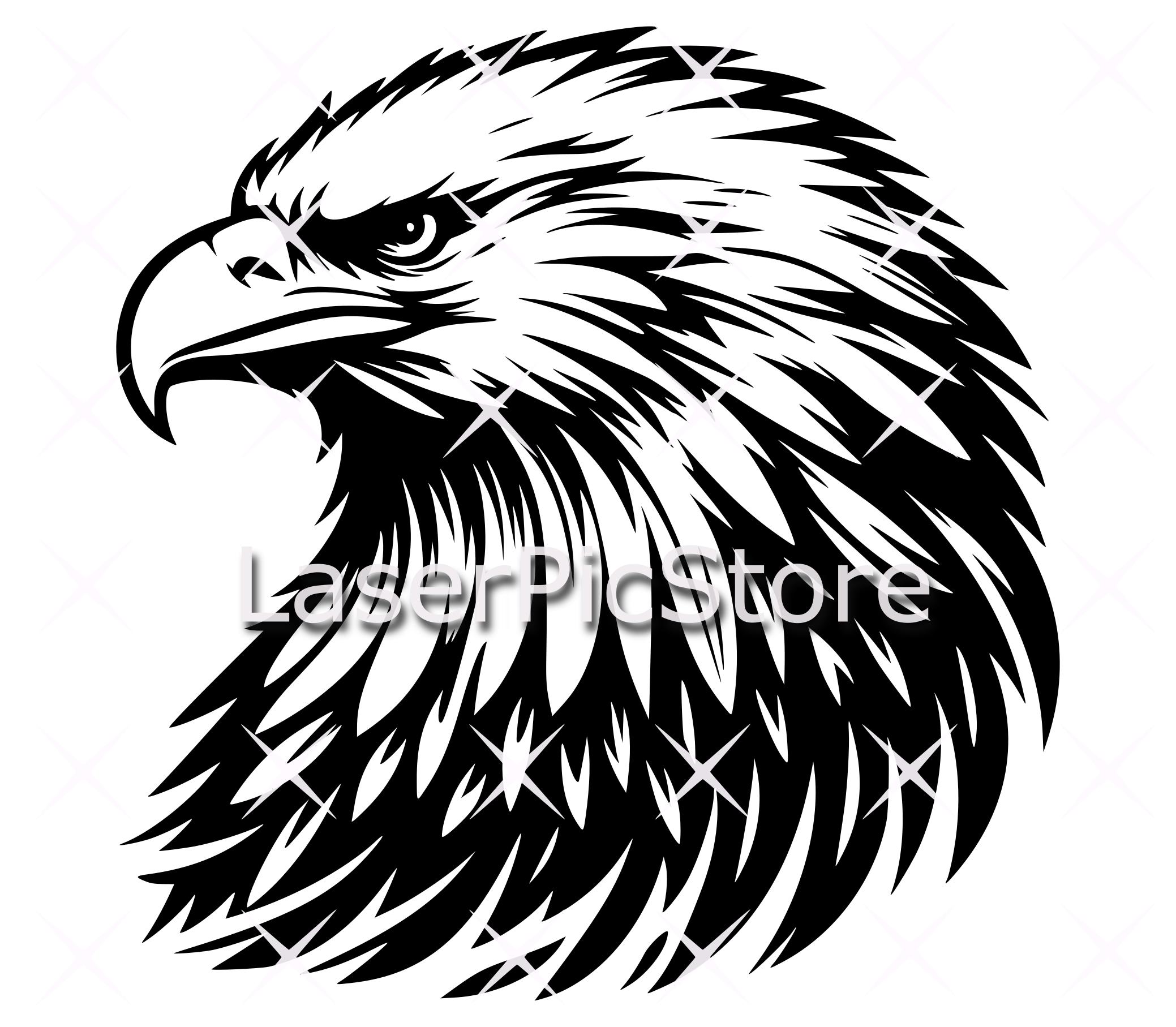 6 Bald Eagle Vector Files - SVG AI DXF Eps - Basic Lines Svg Files ...
