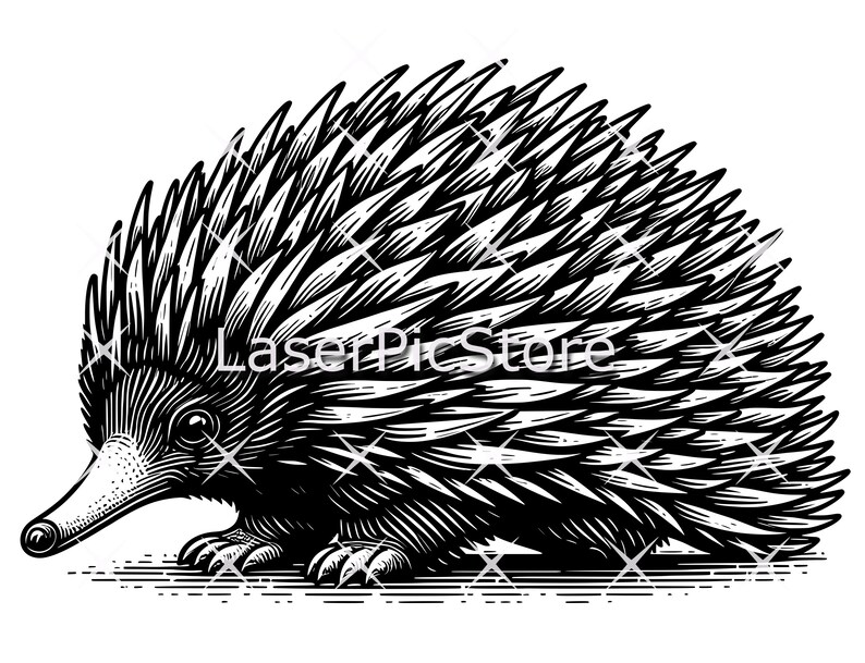 Echidna Vector File - SVG AI DXF - Australian Animal Svg - Laser Files ...