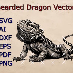 Bearded Dragon Vector File - SVG AI DXF - Australian Animal svg - Lizard file
