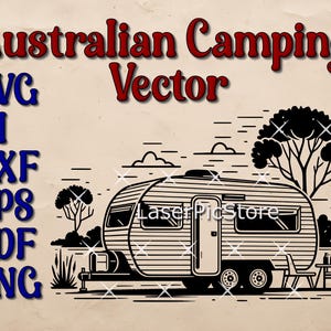 オーストラリアのキャンプ用ベクターファイル - SVG、AI、DXFなど - Simple Caravan svg