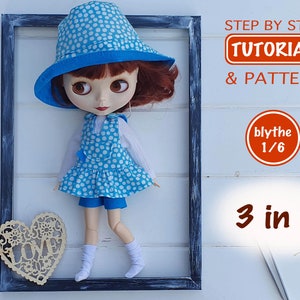 Blythe pattern Blythe clothing Blythe outfit Blythe clothes Sewing pattern Dress up doll Blythe hat Doll clothes pattern Blythe dress