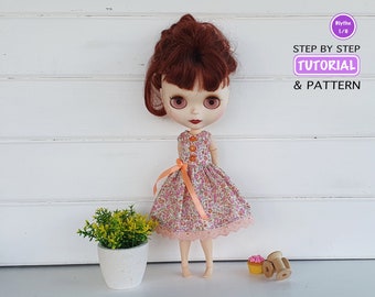 Blythe pattern Blythe clothing Blythe outfit Blythe clothes Sewing pattern Dress up doll Blythe hat Doll clothes pattern Blythe dress