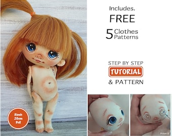 Patrón de muñeca de trapo Patrón de muñeca de tela Patrón de ropa de muñeca Patrón de costura de muñeca Patrón PDF Muñeca de vestir Muñeca de arte en tela