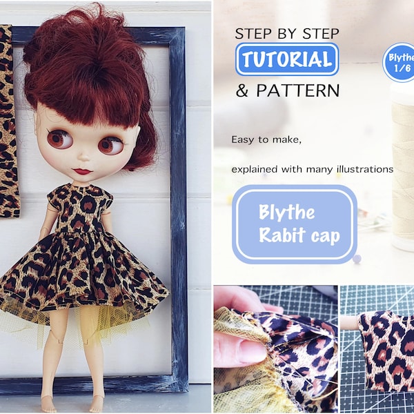 Blythe pattern Blythe clothing Blythe outfit Blythe clothes Sewing pattern Dress up doll Blythe hat Doll clothes pattern Blythe dress