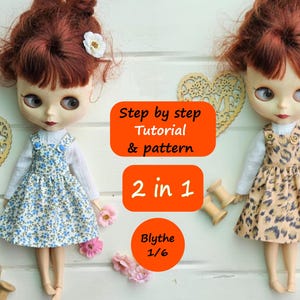 Blythe pattern Blythe clothing Blythe outfit Blythe clothes Sewing pattern Dress up doll Blythe hat Doll clothes pattern Blythe dress