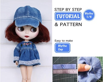 Blythe pattern Blythe clothing Blythe outfit Blythe clothes Sewing pattern Dress up doll Blythe hat Doll clothes pattern Blythe dress