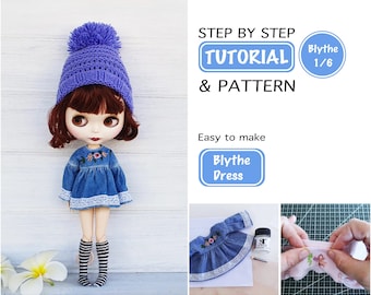 Blythe Pattern Blythe Clothes Blythe Clothes Blythe Clothes Blythe Pattern Dressing the Doll Blythe Hat Doll Clothing Pattern Blythe Dress