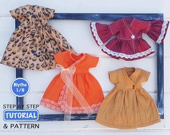 Blythe pattern Blythe clothing Blythe outfit Blythe clothes Sewing pattern Dress up doll Blythe hat Doll clothes pattern Blythe dress