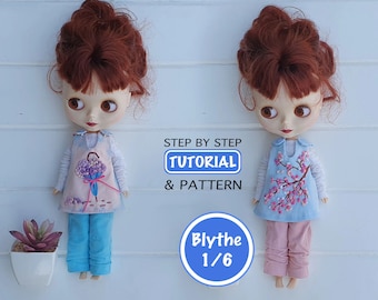 Blythe pattern Blythe clothing Blythe outfit Blythe clothes Sewing pattern Dress up doll Doll clothes pattern Blythe