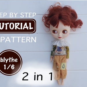 Blythe pattern Blythe clothing Blythe outfit Blythe clothes Sewing pattern Dress up doll Blythe hat Doll clothes pattern Blythe dress