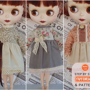 Blythe pattern Blythe clothing Blythe outfit Blythe clothes Sewing pattern Dress up doll Blythe hat Doll clothes pattern Blythe dress