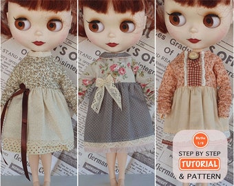 Blythe pattern Blythe clothing Blythe outfit Blythe clothes Sewing pattern Dress up doll Blythe hat Doll clothes pattern Blythe dress