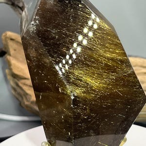 Smoky Quartz Gold Rutile Freeform