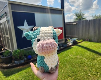 Homemade Crochet Sitting Cow
