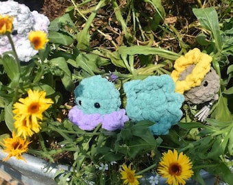 Crochet Mini Octopus Keychain PDF Pattern No Sew Sunflower Octopus (Digital Download)