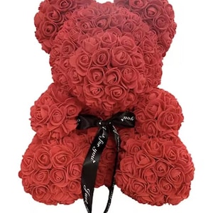 Rose bear hand made, teddy bear for valentines day