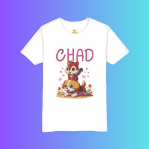 Maglietta a maniche corte per ragazzi con Chipmunk e cucciolo, maglietta con animali per bambini, top in stile cartone animato, abbigliamento per bambini, Chipmunk ha un cane, maglietta con grafica divertente