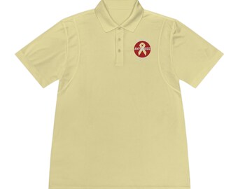 Amyloidosis Shirt, Amyloidosis Awareness, Baum des Lebens, burgunderfarbenes Band, Kämpfer, Krieger, Genesung, Polyester Herren Sport Poloshirt