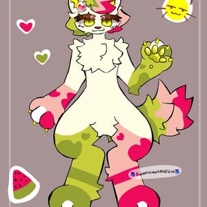 Fursona oc adoptable full body reference sheet (DIGITAL FILE ONLY) (click on image for full view)