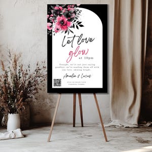 Cartel de despedida de boda: Que brille el amor, bengalas (Descarga digital)