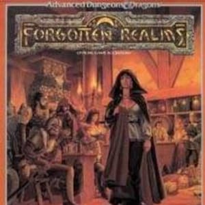 以下が含まれることがあります： フォゴットン・レルム シティ・システムゲームのブックカバー。カバーには、暗いマントを着た女性と、背景に街の風景が描かれています。カバーのテキストには、「フォゴットン・レルム シティ・システム」と「フォゴットン・レルムで使用」と記載されています。