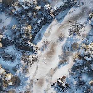 Wilderness Map 19 Snow Dungeons and Dragons Fantasy Juego de rol de mesa RPG