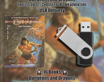 16 libros - Aventura sin fin de Dungeons & Dragons: Elige tu propia aventura (juego de rol) en formato PDF en USB