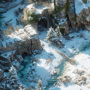 Wilderness Map 13 Snow Dungeons and Dragons Fantasy Juego de rol de mesa RPG