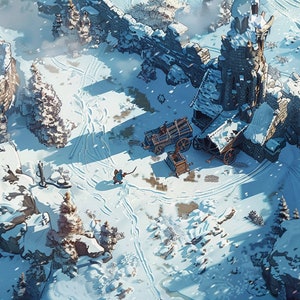 Wilderness Map 8 Snow Dungeons and Dragons Juego de rol de mesa de fantasía RPG