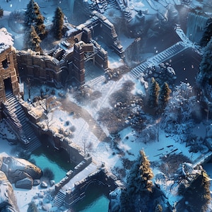 Wilderness Map 12 Juego de rol de mesa de fantasía con dragones y mazmorras nevadas