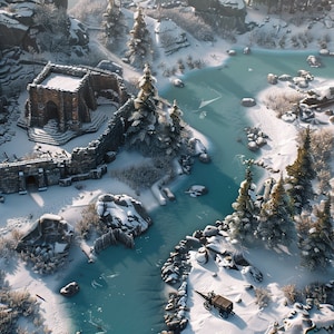 Wilderness Map 2 Snow Dungeons and Dragons Fantasy Juego de rol de mesa RPG