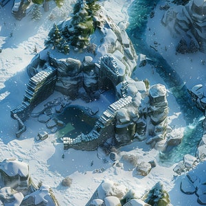 Wilderness Map 6 Snow Dungeons and Dragons Fantasy Juego de rol de mesa RPG