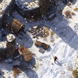 Wilderness Map 11 Snow Dungeons and Dragons Fantasy Juego de rol de mesa RPG