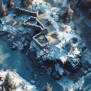 Wilderness Map 7 Snow Dungeons and Dragons Fantasy Juego de rol de mesa RPG