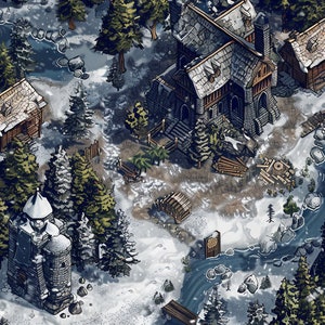 Wilderness Map 3 Snow Dungeons and Dragons Fantasy Juego de rol de mesa RPG