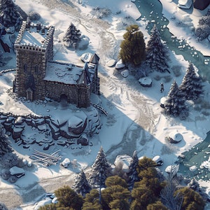 Wilderness Map 16 Snow Dungeons and Dragons Fantasy Juego de rol de mesa RPG