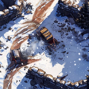 Wilderness Map 10 Snow Dungeons and Dragons Juego de rol de mesa de fantasía RPG