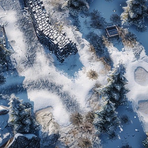 Wilderness Map 9 Snow Dungeons and Dragons Juego de rol de mesa de fantasía RPG