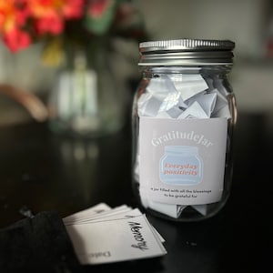 Dankbarkeitsglas-Kultivieren Sie Freude und Überfluss, tägliche Dankbarkeitspraxis, Geschenk für eine positive Denkweise|Dankbarkeitskarten|Dankbarkeitsglas, Dankbarkeitstagebuch