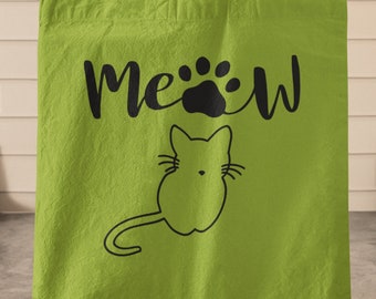 Meow Svg, Zampa Svg, Stampa borsa carina, Gatto divertente Png Amante dei gatti SVG, Gatti SVG, Citazioni scritte a mano SVG Ragazza Camicia Svg Cuscino Idee Regalo