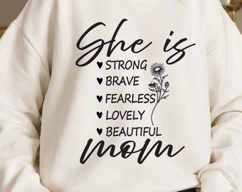 She is Mom SVG, Mother SVG, Blessed Mom svg, Mom Shirt, Mom Life svg, Mother's Day svg, Mom svg, Gift for Mom, Cut File Cricut, Silhouette