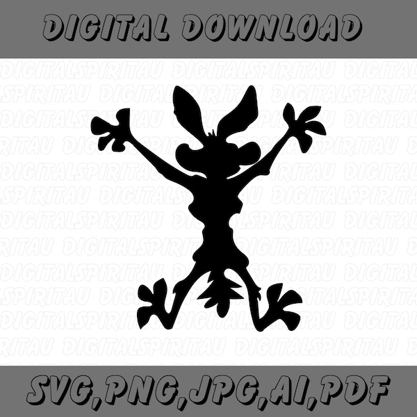 Wile e coyote svg, Coyote Wild Svg, Coyote Splat, Road Runner svg, Digital download ,SVG, PNG, EPS, Instant Download, Vector file  for