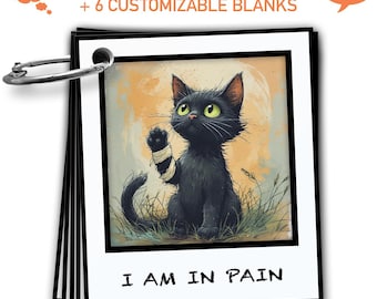 Silly Cat Themed Nonverbal Communication Cards, AAC, Autism Aid, Autistic and Neurodivergent, Printable Funny Cat Meme